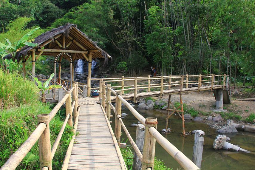 Air Terjun 7 Bidadari terletak di tengah hutan yang rimbun dan alami. Sumber Indonesiakaya